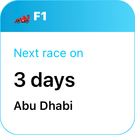 F1 Races Widget